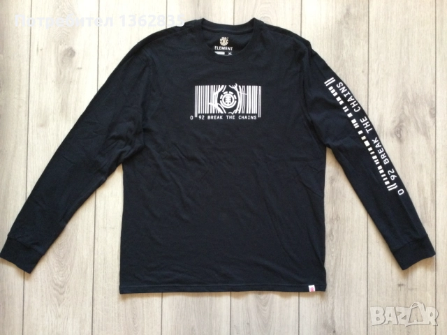 НОВА оригинална черна памучна фланела блуза ELEMENT размер XL от САЩ