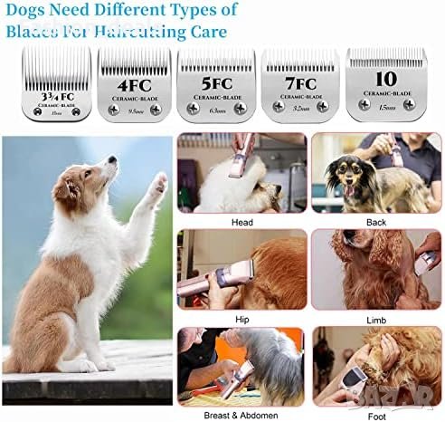 Нови 2 броя керамични ножчета за подстригване куче машинки от серия KM, снимка 5 - За кучета - 42182123