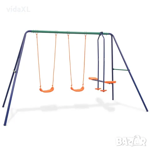 vidaXL Комплект люлка с 4 оранжеви седалки