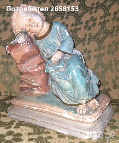 Стара гипсова фигура на малкия Исус който си почива , снимка 5 - Антикварни и старинни предмети - 53236221