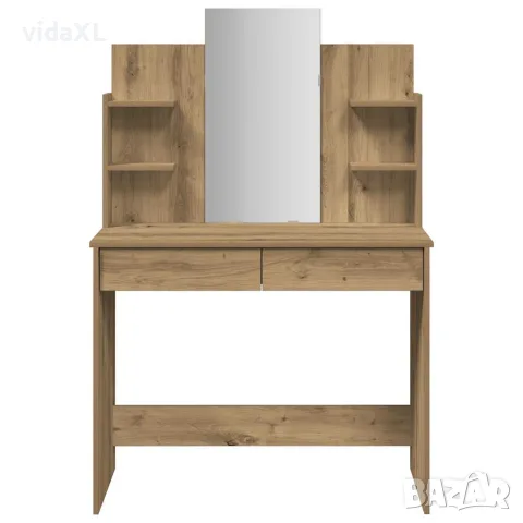 vidaXL Тоалетка с огледало, дъб артизан, 96x39x142 см, снимка 4 - Тоалетки - 56148311