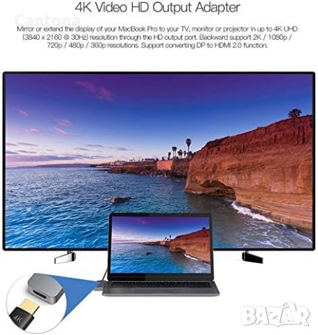 JCK USB C хъб 7 in 2, 4K HDMI, USB-C, Thunderbolt 3 PD 100W, 2 USB 3.0, SD/TF четец на карти, снимка 8 - Други - 41610584