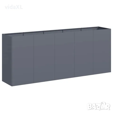 vidaXL Кашпа, антрацит, 200x40x80 см, студеновалцувана стомана