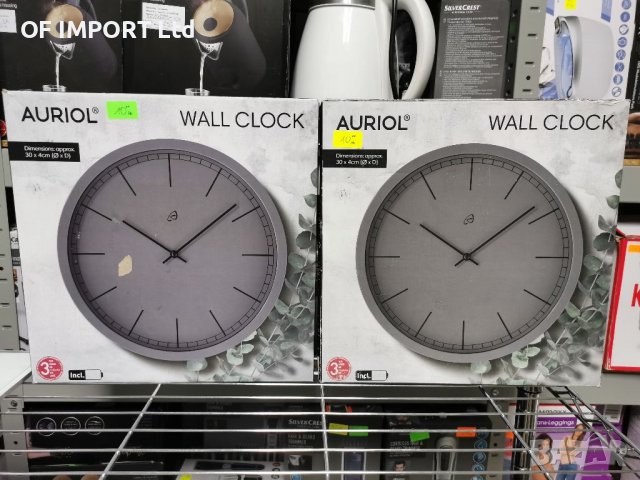 НОВО Монохромен Стенен Часовник AURIOL, снимка 2 - Други - 38635430