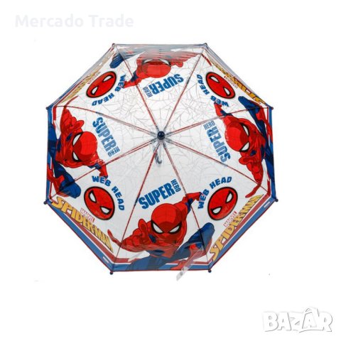 Чадър Mercado Trade, За момче, Спайдермен, Прозрачен, снимка 3 - Чадъри - 35705465