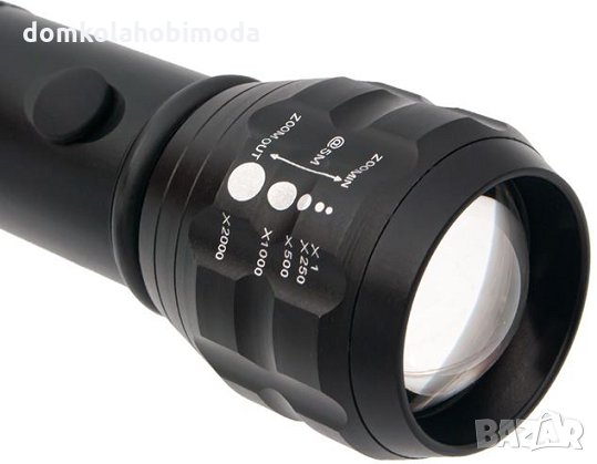 LED фенер с ремък за носене, Компас, 5х3х30 см, Zoom ефект, GREE XML-T6, снимка 2 - Екипировка - 35833705