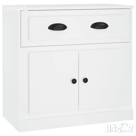 vidaXL Сайдборди, 2 бр, бели, инженерно дърво, снимка 7 - Бюфети - 56146732