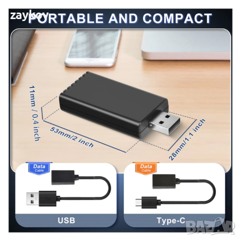 Оригинален кабелен към безжичен Carplay USB адаптер за кола Най-, снимка 6 - Аксесоари и консумативи - 44560668