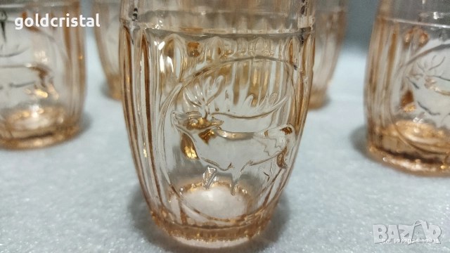 стари стъклени чаши цветно стъкло , снимка 6 - Антикварни и старинни предмети - 52673894