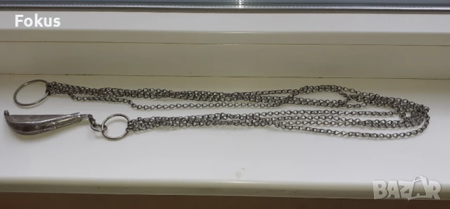 Страхотен голям османски сребърен кюстек с джобно ножче, снимка 2 - Антикварни и старинни предмети - 51074655