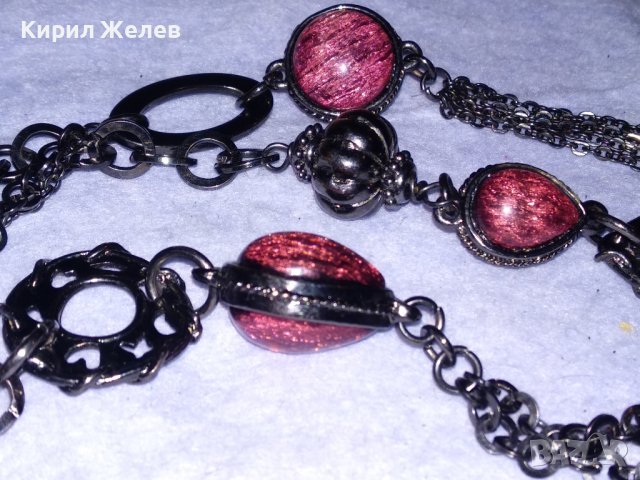ЕЛЕГАНТНА МОДНА ОГЪРЛИЦА с ПОЛИРАНИ ПОЛУСКЪПОЦЕННИ КАМЪНИ 26562, снимка 6 - Колиета, медальони, синджири - 41860849