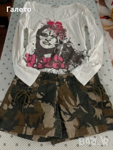 Лот от къси панталонки и тениска 