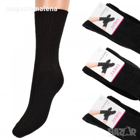 Jadea черни,сиви,сини,бежови италиански плътни зимни пухкави чорапи над глезените Жадея