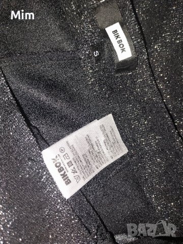 BIK BOK S Черни къси панталони / клин / със сребрист брокат - подарък черен чорапогащник , снимка 4 - Клинове - 42489053