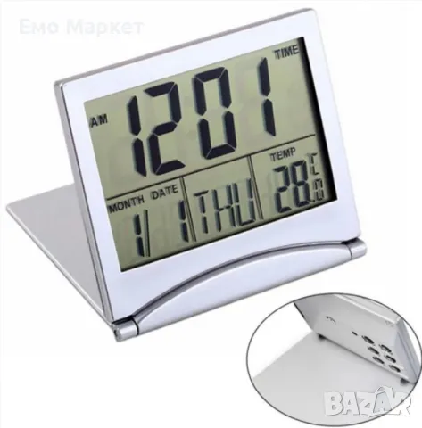 Преносим сгъваем цифров будилник с LED дисплей MT-033, снимка 6 - Други стоки за дома - 49380277