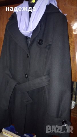 Дамско, ново палто, черен цвят, с подарък шал, снимка 2 - Палта, манта - 35830401