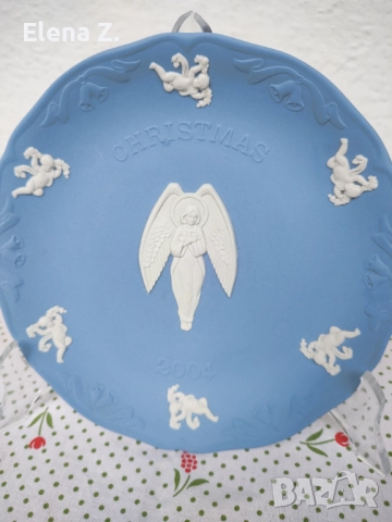 5 винтидж коледни чинии Wedgwood Jasperware, снимка 10 - Декорация за дома - 52545196