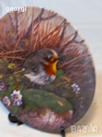 Декоративна порцеланова чиния с птица, снимка 3 - Декорация за дома - 39290033