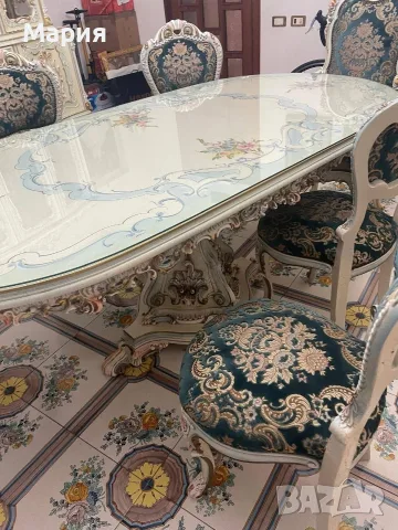Италианска барокова трапезария , снимка 7 - Маси - 55997931