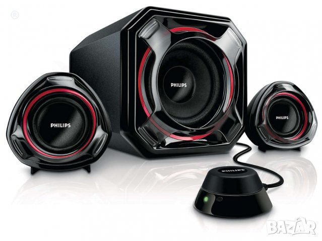 Феноменални PHILIPS 2.1 колонки с МОЩЕН BASS Subwoofer