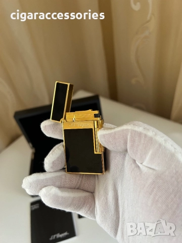 S.T. Dupont Ligne 2 – Black & Gold запалка, 2 пламъка, снимка 5 - Запалки - 52857591