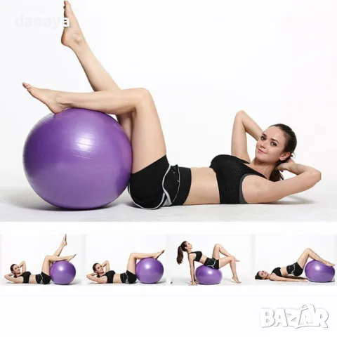 5865 Фитнес топка пилатес топка за гимнастика, 55 см, снимка 2 - Йога - 50081941