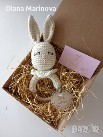 Плетени бебешки дрънкалки, гризалки, чесалки, детска играчка, подарък за бебе, снимка 10 - Дрънкалки и чесалки - 41223982