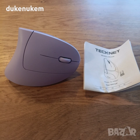 Ергономична вертикална безжична мишка TECKNET – Bluetooth + USB, 4800 DPI, снимка 6 - Клавиатури и мишки - 53254518