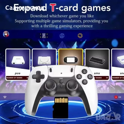 Безжична ретро конзола HY01 2024 модел Game Stick 20 000 видео игри, 2x безжичен контролер, снимка 3 - Други игри и конзоли - 52392953
