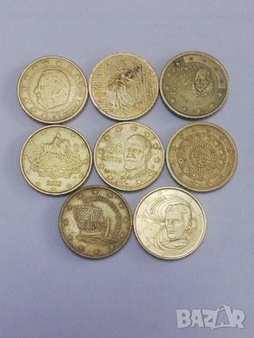 лот 8 монети 50 евро-цента различни държави