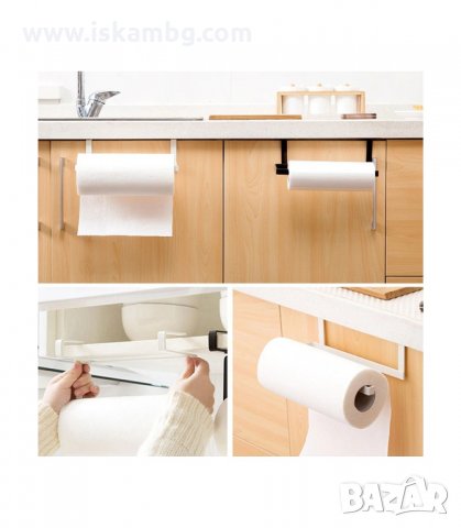 ХОРИЗОНТАЛНА ПОСТАВКА ЗА КУХНЕНСКА ХАРТИЯ С МОНТАЖ НА КУХНЕНСКА ВРАТИЧКА - код 2493, снимка 3 - Аксесоари за кухня - 33938654
