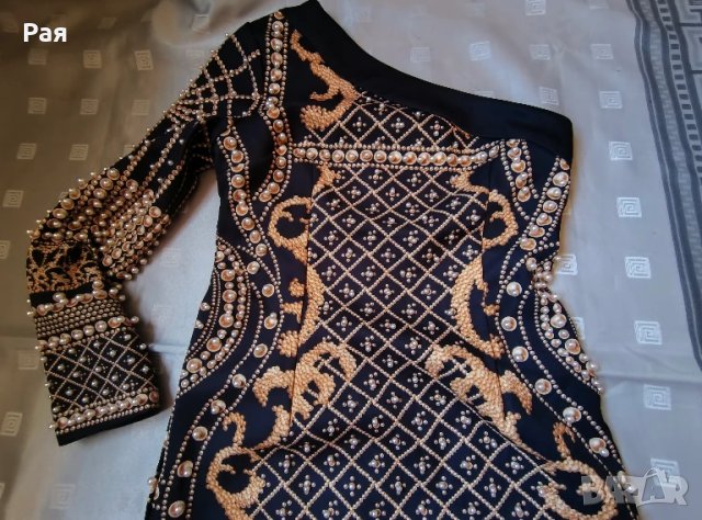 Перлена мини рокля Daya с едно рамо / Bellabarnett / Bella Barnett （BB), снимка 5 - Рокли - 50742276