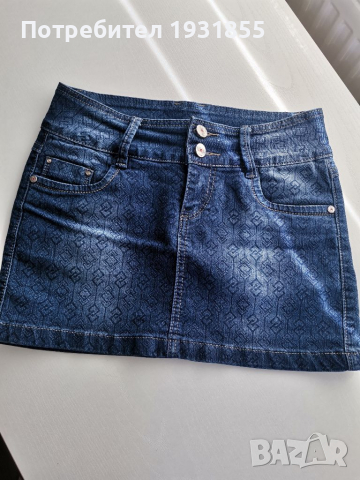 Дънкова пола с десен, снимка 3 - Поли - 36442708