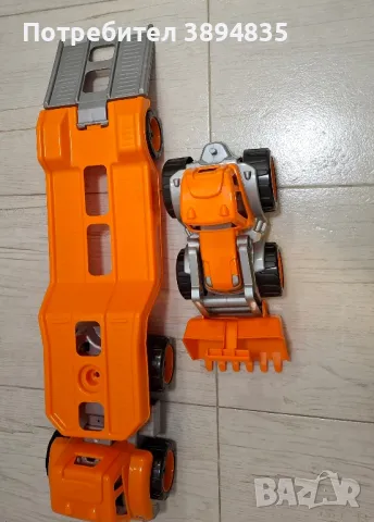 ГОЛЯМ Автовоз с трактор - багер челен товарач 65х21х24см TECHNOK

, снимка 4 - Коли, камиони, мотори, писти - 49604414