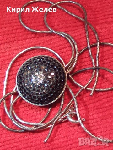 СТАРО ФИНО ЕЛЕГАНТНО СРЕБЪРНО АРТ КОЛИЕ СРЕБРО 925 ИТАЛИЯ с КРИСТАЛЧЕТА 71171