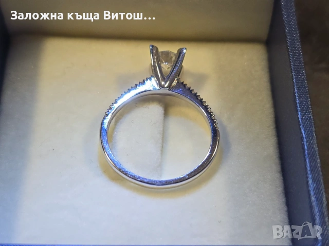 Златен пръстен с димант Altunbas 2.8гр. 14к бяло злато, снимка 5 - Пръстени - 53454823