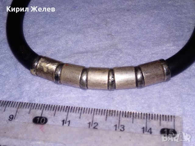 СТАРА ШИКОЗНА СИЛИКОНОВА СРЕБЪРНА АРТ ГРИВНА СРЕБРО 925 ПРОБА 25964, снимка 13 - Гривни - 41638272