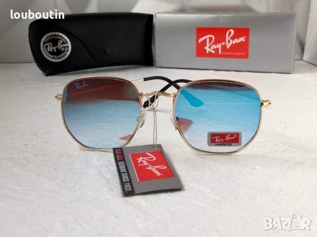 Ray-Ban Hexagonal RB3548 дамски мъжки слънчеви очила унисекс сини огледални, снимка 5 - Слънчеви и диоптрични очила - 41768859