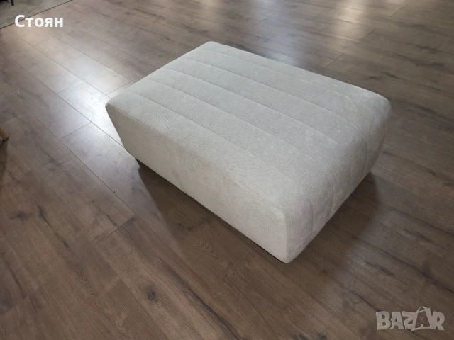 Светло сива табуретка от плат, снимка 7 - Дивани и мека мебел - 53868626