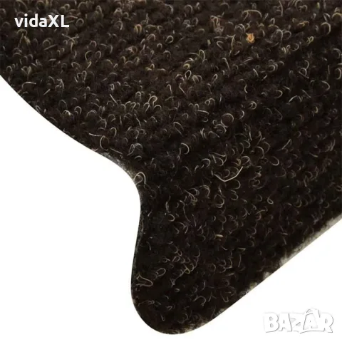 vidaXL Изтривалки за стълби, самозалепващи се, 30 бр., 65x21x4 см, тъмнокафяви, полукръгли, големи, снимка 6 - Изтривалки - 56147164