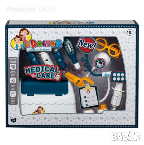 Детско Куфарче с лекарски инструменти със звук и светлини, 10 аксесоара, снимка 1