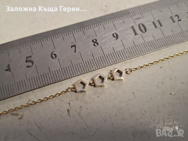 Златна гривна 1,86гр., снимка 3 - Гривни - 55752036