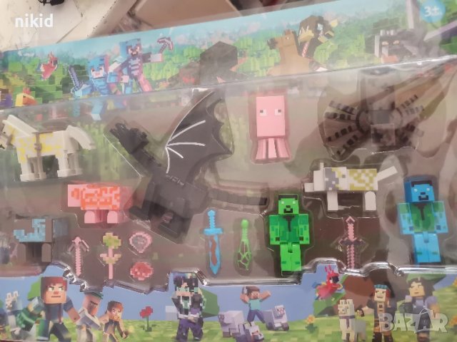 Minecraft Майнкрафт със Змей голям сет пластмасови фигурки за игра и украса на торта играчки, снимка 7 - Фигурки - 34006014