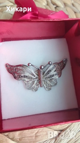 Сребърна брошка филигран/Сребърни пръстени, снимка 5 - Пръстени - 52042098