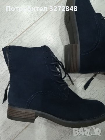 Дамски велурени боти /тъмно сини - N36, снимка 2 - Дамски боти - 38769123
