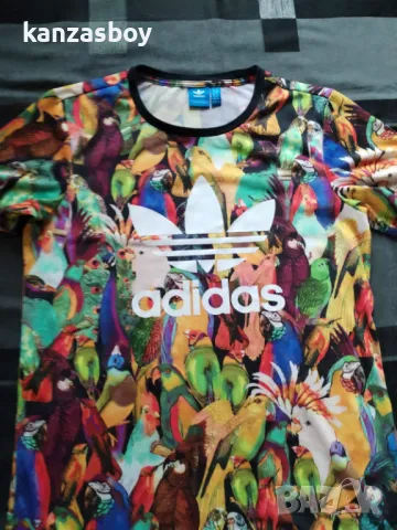 adidas Originals X Farm Passaredo T-Shirt - страхотна дамска тениска КАТО НОВА Л, снимка 6 - Тениски - 49653141