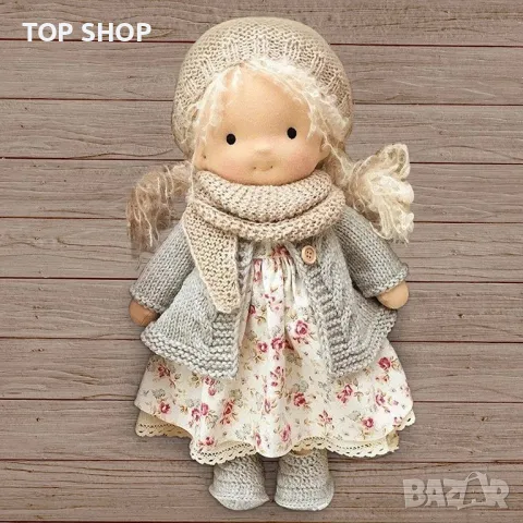 Waldorf Doll Ръчно изработена плюшена кукла, пълнена плюшена щастлива кукла изненада подарък парца, снимка 4 - Плюшени играчки - 48818978