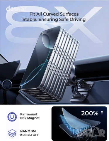 LISEN Qi2.2 25W MagSafe зарядно за кола, с вентилатор, 95W адаптер, снимка 7 - Аксесоари и консумативи - 52279102