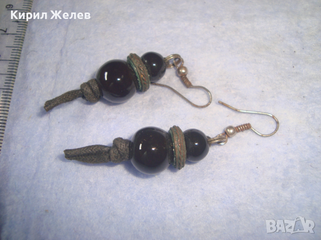 ВИНТИДЖ ОБЕЦИ АРТ КЕРАМИКА РЪЧНА ФЕШЪН МОДЕЛ ИЗРАБОТКА 22942, снимка 5 - Обеци - 36501569