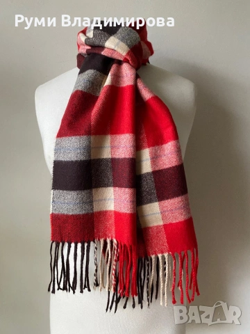 Мъжки, кариран шал от 100 % кашмир/ вълна, снимка 5 - Шалове - 48382070